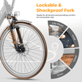 thumbnail image 4 of Heybike Cityscape 2.0 Electric Bike 500W Electric City Cruiser Bicycle Up to 50 Miles with Removable Battery, UL Certified 26" Electric Commuter Bike for Adults, 7-Speed and Front Suspension, 4 of 5