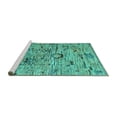 thumbnail image 2 of Ahgly Company Machine Washable Indoor Rectangle Abstract Turquoise Blue Modern Area Rugs, 2' x 4', 2 of 4