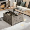 thumbnail image 1 of Yaheetech Farmhouse Square Lift Top Coffee Table with Hidden Compartments, Gray, 1 of 7