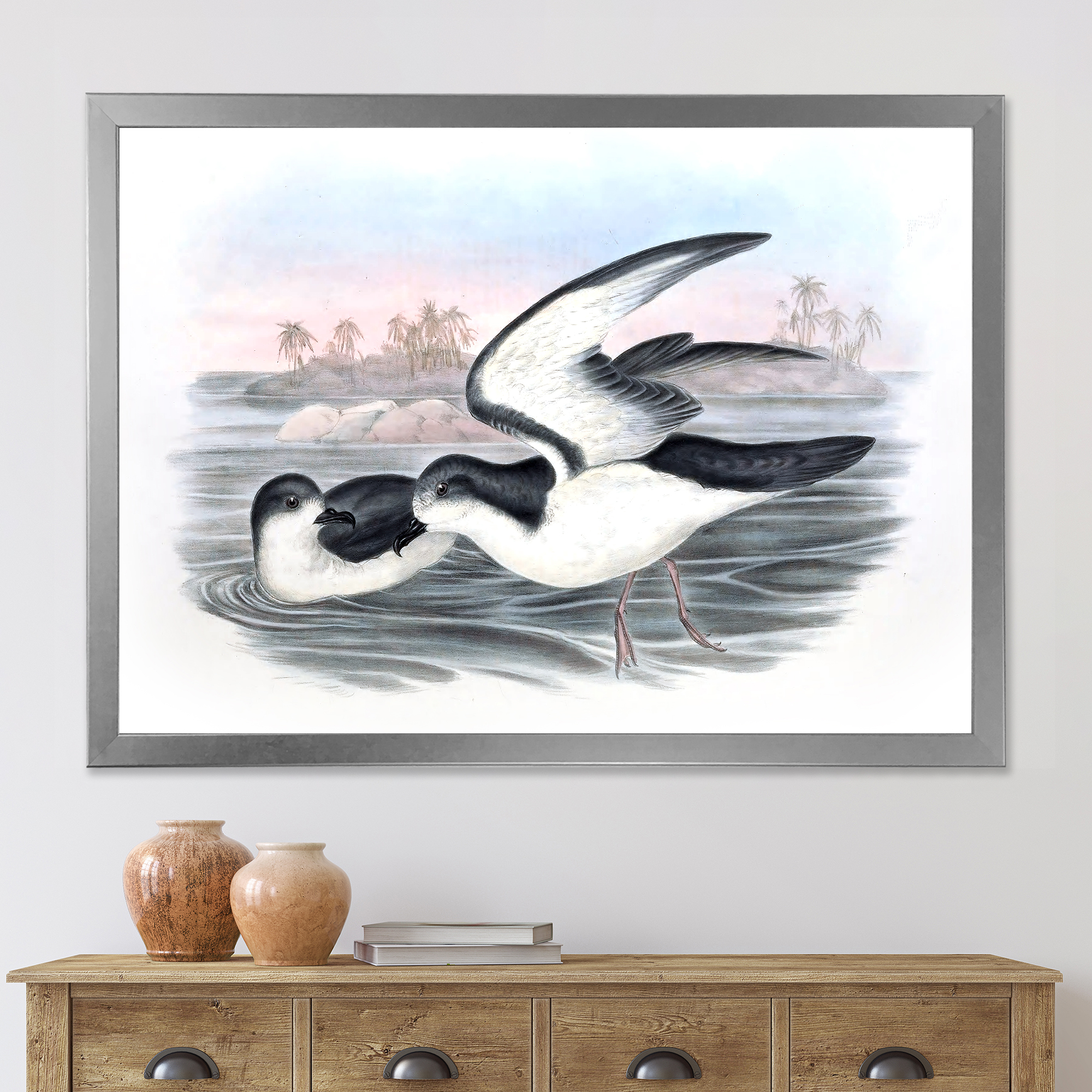 Designart 'Ancient Australian Birds X' Traditional Framed Art Print