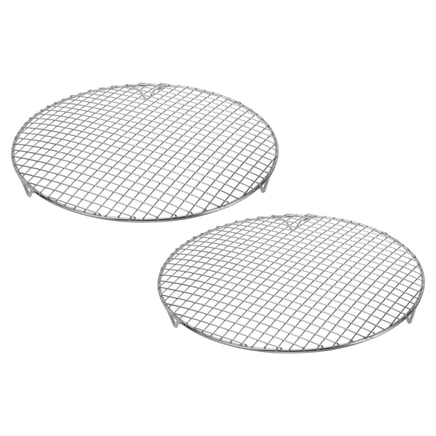 Uxcell 2 Pcs Rejilla de Cocción Redonda con Patas, Diámetro 13 Pulgadas Parrilla de Acero Inoxidable 304 para Cocción, Horneado, Barbacoas y Rejillas para Freír al Aire, Plateado