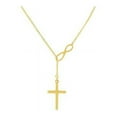 thumbnail image 3 of 18k Gold  Sterling Silver Infinity Cross Lariat Necklace, 3 of 4