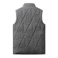 thumbnail image 3 of BiZtdJrK Warm Vest for Men Big And Tall Sleeveless Puffer Jacket Full Zip Outdoor Winter Cotton Vests with Zipper Pockets Gray XXXL, 3 of 4