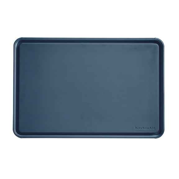 KitchenAid Classic Plastic Cutting Board with Trench, Non-Slip Edges, Dishwasher Safe, 12x18, Ink Blue