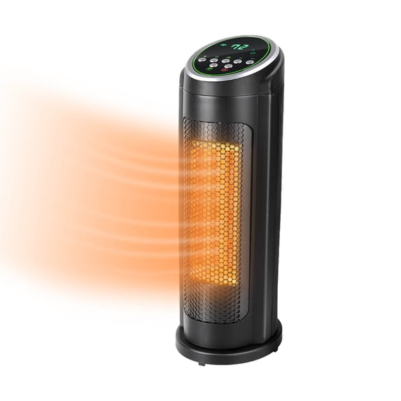 paproos Space Heater for Indoor Use, Portable Heater with Remote, 1000W/1500W Fast Heating Electric Heater, 1-12h Timer, 90° Quiet Oscillating Small Heater for Office Home