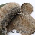 thumbnail image 3 of Warm Faux Fur Aviator Hat, Russian Trooper Hunting Ski Hat with Ear Flaps for Men & Women BGreen, 3 of 3
