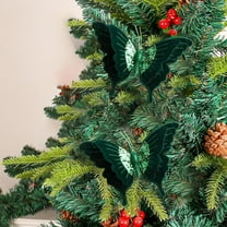 Taicans ‌2025 Sparkling Pink Butterfly Christmas Ornaments with Clip (7.87x5.91in) - Beaded Holiday Decor for Tree & Wreath - Indoor/Outdoor Festive Party Wedding Birthday Gift