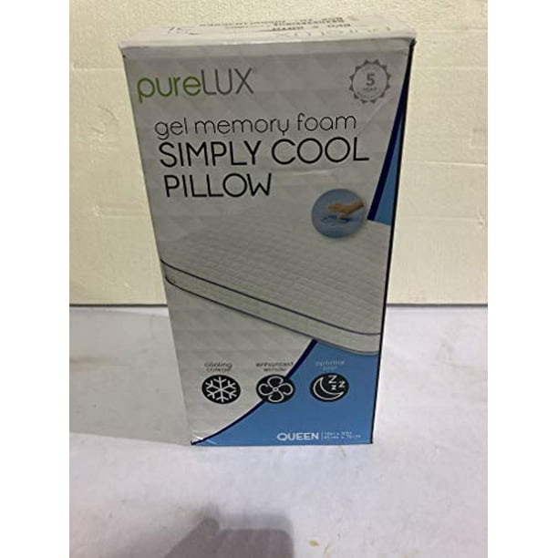 PureLux Simply Cool Gel Memory Foam Pillow Queen All Positions (Gray