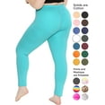 thumbnail image 3 of Stretch Is Comfort Women's Cotton/Spandex Plus Size Leggings Turquoise 4X, 3 of 6