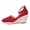 Red, variant on Women‘s Lightweight Wedge Sandals, Closed Toe Hollow Out Comfortable Walking Sandals with Memory Foam Footbed, Adjustable Buckle Strap, Multiple Colors Available