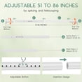 thumbnail image 3 of Heavy Duty Tension Curtain Rod, 51-86 Inch Adjustable Spring Loaded Shower Curtain Rod, No Drill or Screw Mount, White, 3 of 9