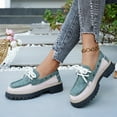 thumbnail image 6 of Pandaie Women's Lace up Loafers Comfortable Chunky Slip on Dress Shoes Platform Lug Sole Office Business Work Oxfords Shoes Green 9, 6 of 8