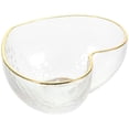 thumbnail image 5 of Tazón de postre de cristal tazón de corazón de vidrio con recorte dorado para servir bocadillos de ensalada de frutas, 5 of 5