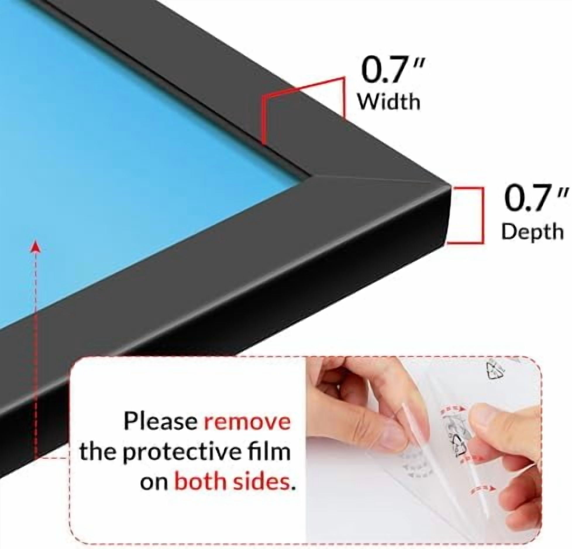 36x48 Picture Frame for Wall Display, 36x48 Black Picture Frame with HD Plexiglass, 36 x 48 Photo Frame 1 Pack, Display Frame for Vertical or Horizontal, Classic Collection