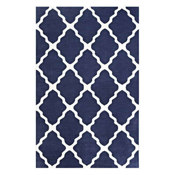 Ergode Marja Moroccan Trellis 8x10 Area Rug - Navy and Ivory