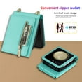 thumbnail image 4 of ELEHOLD Case for Samsung Galaxy Z Flip 7, RFID Blocking Leather Zipper Wallet Phone Case with Shoulder Strap,Mint, 4 of 5
