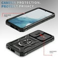 thumbnail image 6 of ELEHOLD Rugged Case for Samsung Galaxy S24 Plus,Heavy Duty Hybrid Slide Camera Lens Protection 360° Rotation Ring Holder Kickstand Function Anti-Slip Shockproof Armor Case for S24 Plus,Black, 6 of 9