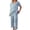 Light Blue, variant on IWRICH Pajama Set for Women 2 Piece Plaid Short Sleeve Pjs Cute Ruffle Sleepwear Pajamas Loungewear Pink XL