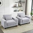 JUSTLET Modern Accent Chair Set of 2, Corduroy Armchair, Single Sofa