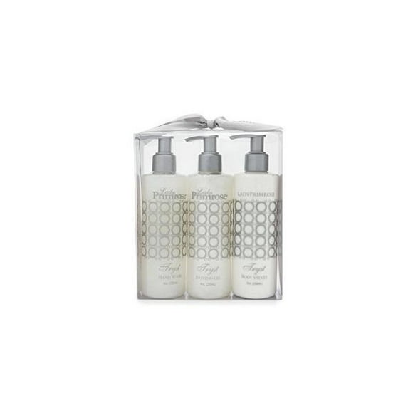 Lady Primrose Tryst Triple Pump Gift Set (8oz Skin Moisturizer, Bathing Gel & Handwash Pumps
