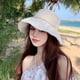 thumbnail image 4 of Sombrero de pescador con perlas de 56-58 cm de circunferencia, sombrero de pescador femenino para primavera y verano, sombrero de protección solar informal, sombrero de lavabo, 4 of 5