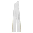 thumbnail image 2 of Miutii Women Praise Worship Dance Outfit One Shoulder Dress With Wide-leg Pants Liturgical Dancewear White S, 2 of 7