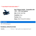 thumbnail image 2 of Rear Tailgate Handle - Compatible with 1991 - 1997 Ford Explorer 1992 1993 1994 1995 1996, 2 of 2