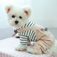 thumbnail image 5 of Walbest Dog Overalls Pet Clothes with Pocket Dog Outfits Jumpsuit Shirt Top with Overalls Puppy Clothes Dog Costume Beige Pants Jumpsuit for Small Dog, 5 of 6