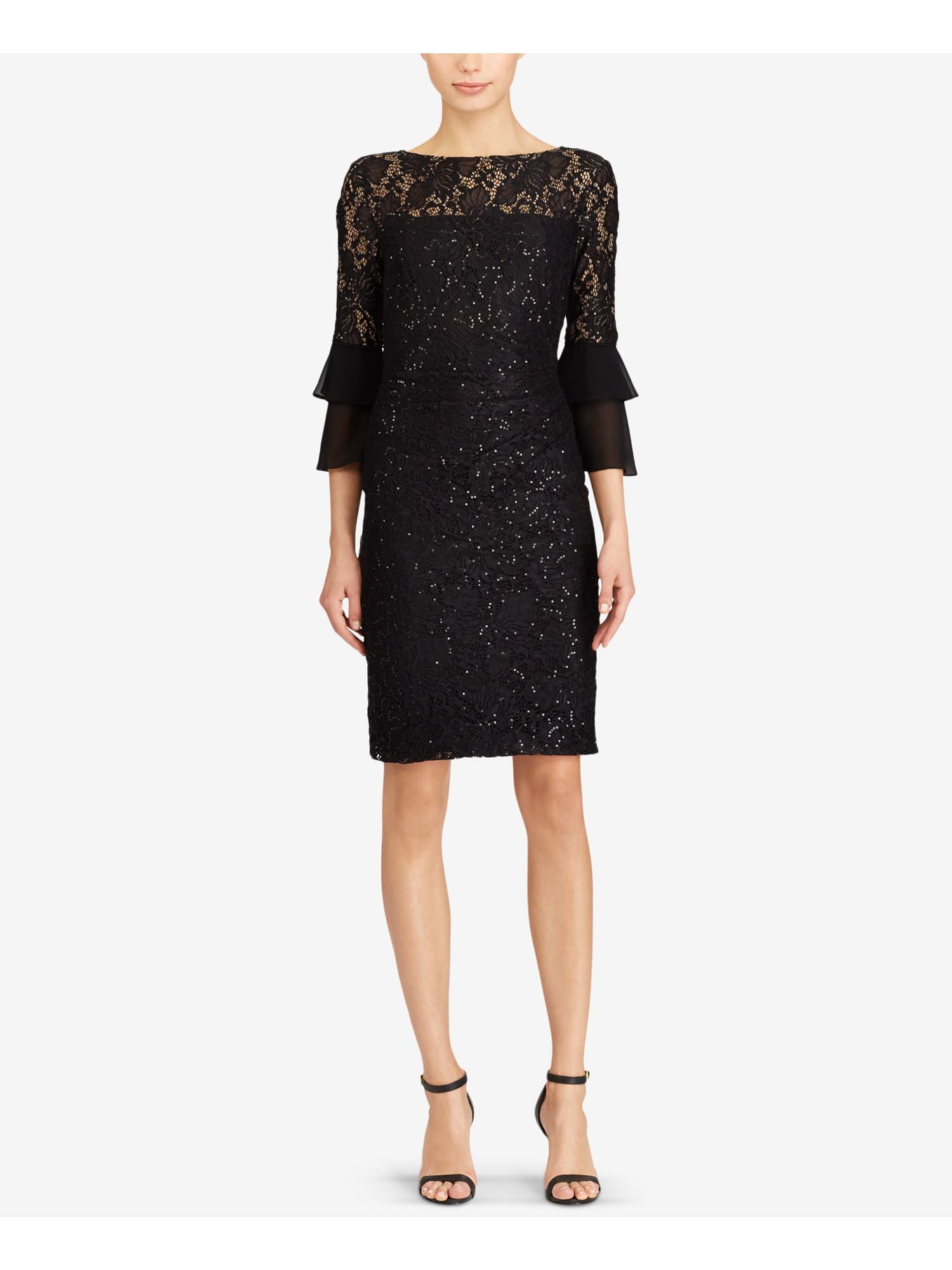 Ralph Lauren RALPH LAUREN Womens Black Sequined Lace