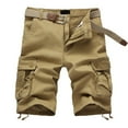 thumbnail image 3 of JTieacloth Men's Summer Fashion And Leisure Pants With Multi-pocket Solid Color Overalls Cargo Summer Shorts Yellow, 3 of 7