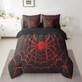 thumbnail image 2 of Feelyou Romantic Gothic Animal Bedding Comforter Set 7 Pieces, Black Red Spider Web Full Bedding Set, Teens Kids Boys Girls Reversible Fitted Sheet Flat Sheet, Ultra Soft Bedroom Decor, 2 of 8