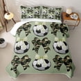 thumbnail image 2 of Homewish Soccer Football Twin Quilt Set For Kids,Camo Bowknot Twin Coverlet Set,Green,2pcs, 2 of 7