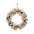thumbnail image 2 of facefd Easter Colorful Egg Wreath Bunny Wall Hanging for Holiday Window Fence 35cm, 2 of 3