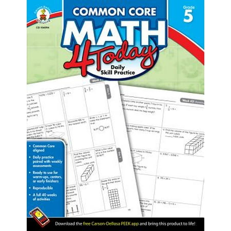 Daily Math Warm Ups - Common Core Math 4 Today, Grade 5 : Daily Skill Practice