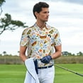 thumbnail image 6 of Balery Insects and Flowers Printed Men’s Short Sleeve Polo Shirt, Midweight Men's Shirt,Golf Polo shirts -3X-Large, 6 of 9