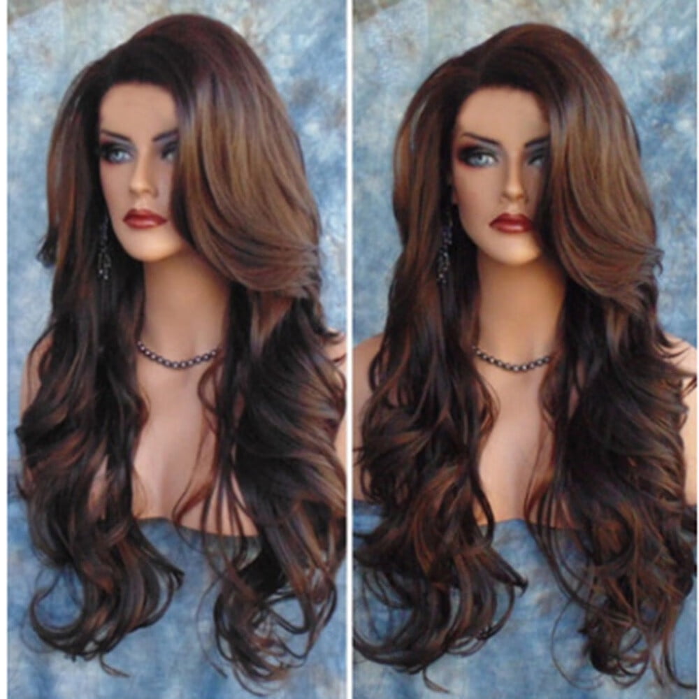 DOPI Brazilian Virgin Hair Full Lace Cap Band Human Hair Wigs For Black Women Long Loose Wavy Syntheic Wig Front Wig Curly
