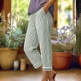thumbnail image 2 of GigrtiJin Striped Capris Pants for Womens High Waisted Loose Cropped Pants Straight Leg Casual Beach Vacation Capris Pants with Pockets, 2 of 5