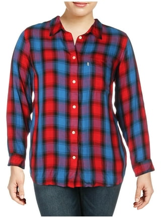 Levi's San Francisco 49ers Flannel Shirt Men's Size Medium Red Black Plaid  $78