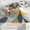 thumbnail image 4 of 3 Piece Brown Teal Beige Geometric Duvet Cover Set Full Size,Microfiber Comforter/Quilt Cover with Corner Ties and 2 Pillowcases,Middle Century Modern Abstract Art Soft Bedding with Zipper Closure, 4 of 8