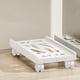 thumbnail image 4 of Adjustable Computer Tower Stand | Mobile Desktop Rack with 4 Locking Caster Wheels for PC Case | Ventilated Cart | Fits 7-11in Width | Plastic | White Black | 16.9x11in, 4 of 6