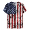 thumbnail image 4 of Jophufed Summer Tops for Women 2025 Summer Casual Crewneck Short Sleeve T-Shirts Flag Print Fit Basic Tops Tees Blouses Labor Day Sale, 4 of 5