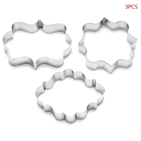 

TINYSOME 3Pcs Stainless Steel Sugar Biscuit Mold Cookie Cutter Frame Decorating Baking