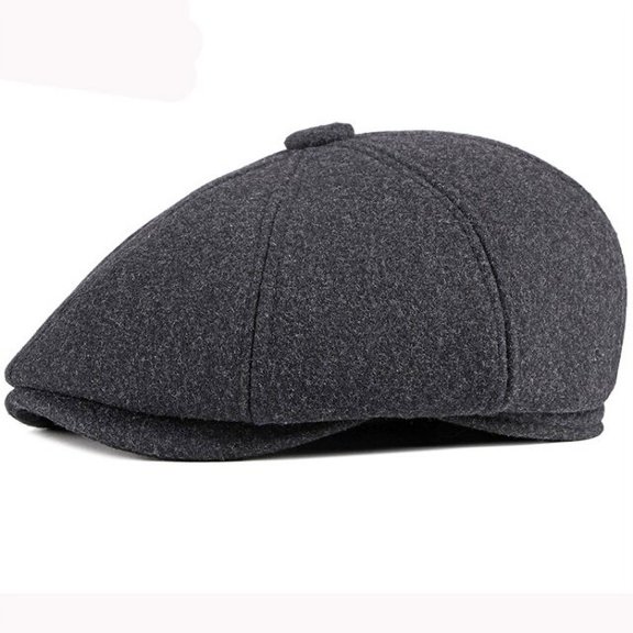 SikaFu Beret Wool Hat Men Octagonal Newsboy Cap Beret Hat Vintage Ivy Flat Gastby Cap Male Warm Earflap Winter Hat Men Beret Cap