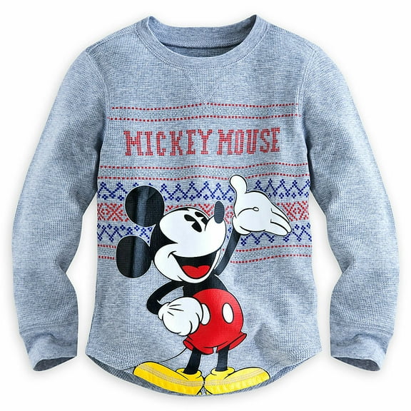 Disney Store Mickey Mouse Long Sleeve Thermal Shirt Boy Size 5/6