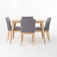 thumbnail image 2 of Noble House Caruso Mid-Century Modern 5 Piece Dining Set, Dark Gray and Natural Oak, 2 of 11