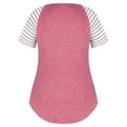thumbnail image 5 of Womens Plus Size Tops Short Sleeve T Shirts Striped Raglan Tee Shirts Causal Summer Tunics Blouses, 5 of 7