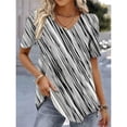 thumbnail image 7 of Fashion Woman Blouses 2024 T-shirt Women‘s 3d Flower Print White Kawaii V-neck T Shirt Female Clothing Oversized Summer Tops Tee, 7 of 7
