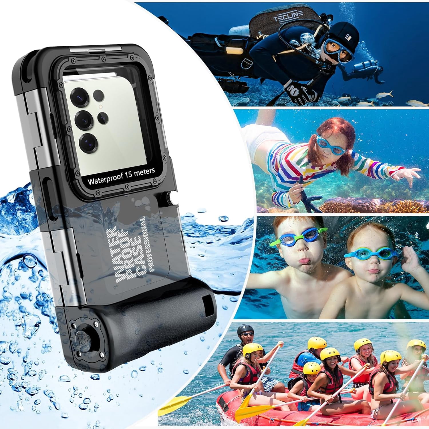 Ultra-Durable Waterproof Case For Samsung Galaxy S25 S24 S23 S22 S21 Ultra - 10m/30FT Depth Rated for Snorkeling, Kayaking & Underwater Photography | Mechanical Button for Instant Photos