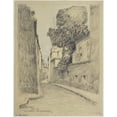 thumbnail image 2 of Ferdinand Boberg 12x14 Black Ornate Wood Framed Double Matted Museum Art Print Titled: Rue Lhomond Et Rue Du Pot De Fer (1926), 2 of 5