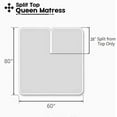 thumbnail image 4 of Top Split Queen Sheets Sets for Adjustable beds, Half Split Queen Sheet Sets for Adjustable beds 21" Deep Pocket, 28" Split Top Sheets 800TC 100% Cotton (Half Split Fitted), Teal Solid, 4 of 8